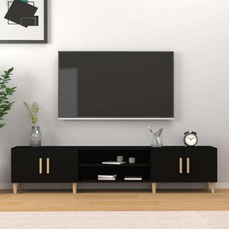foto del prodotto mobile porta tv nero 180x31,5x40 cm in legno multistrato vidaxl
