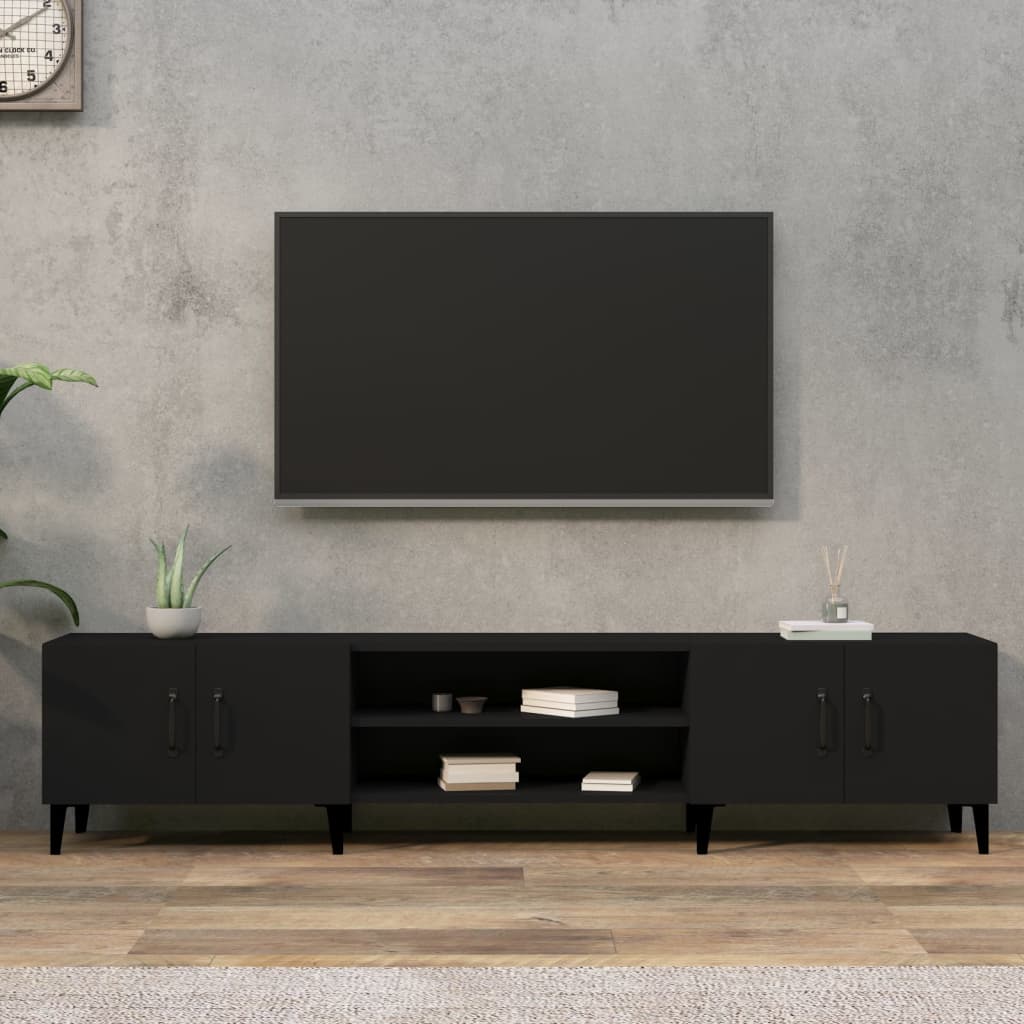 foto del prodotto mobile porta tv nero 180x31,5x40 cm in legno multistratocod mxl 70767