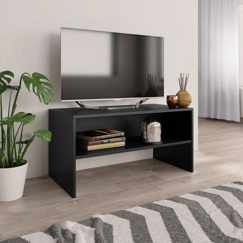 foto del prodotto mobile porta tv nero 80x40x40 cm in legno multistrato vidaxl