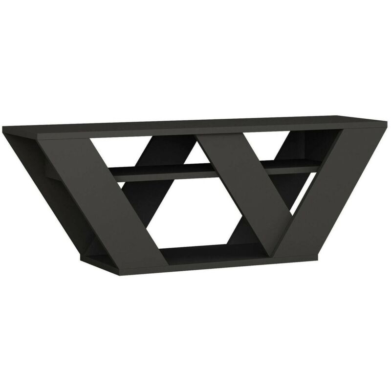 foto del prodotto mobile porta tv pegasus, credenza da soggiorno, armadio basso per tv, base parete attrezzata, 110x30h40 cm, antracite, con imballo rinforzato, con