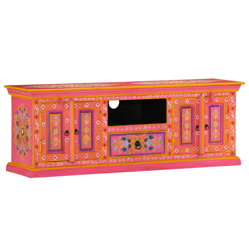 foto del prodotto mobile porta tv rosa 110x30x40 cm in legno massello di mangocod mxl 96802