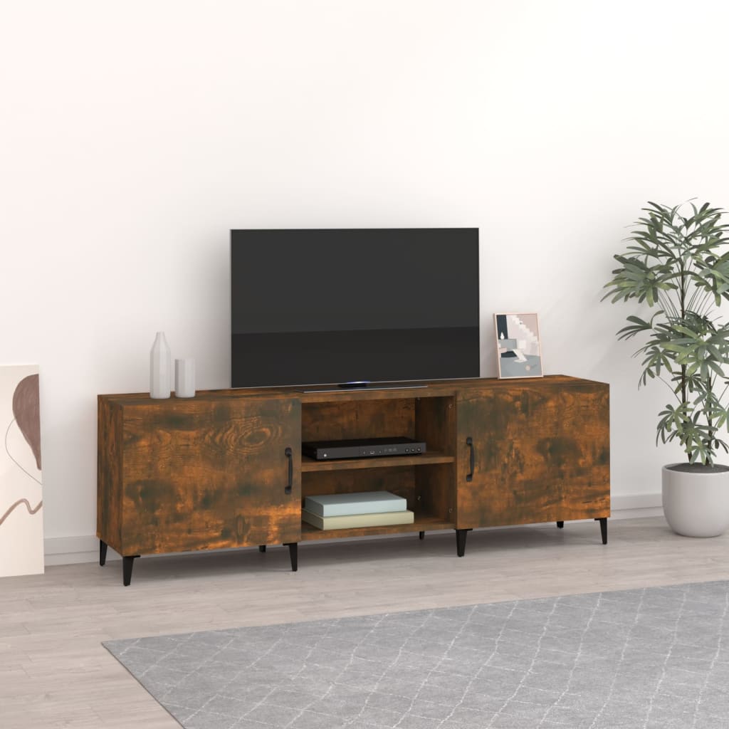 foto del prodotto mobile porta tv rovere fumo 150x30x50 cm in legno multistrato cod mxl 16621