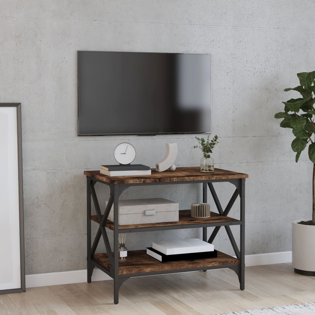 foto del prodotto mobile porta tv rovere fumo 60x40x50 cm in legno multistratocod mxl 126271