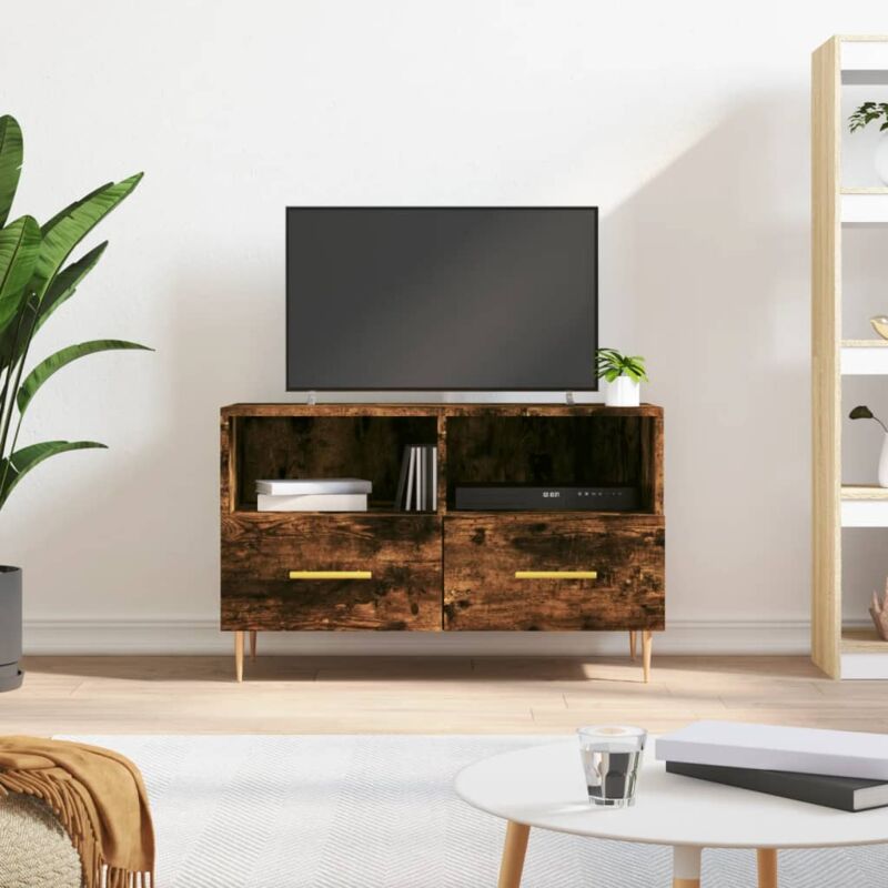 foto del prodotto mobile porta tv rovere fumo 80x36x50 cm in legno multistrato vidaxl