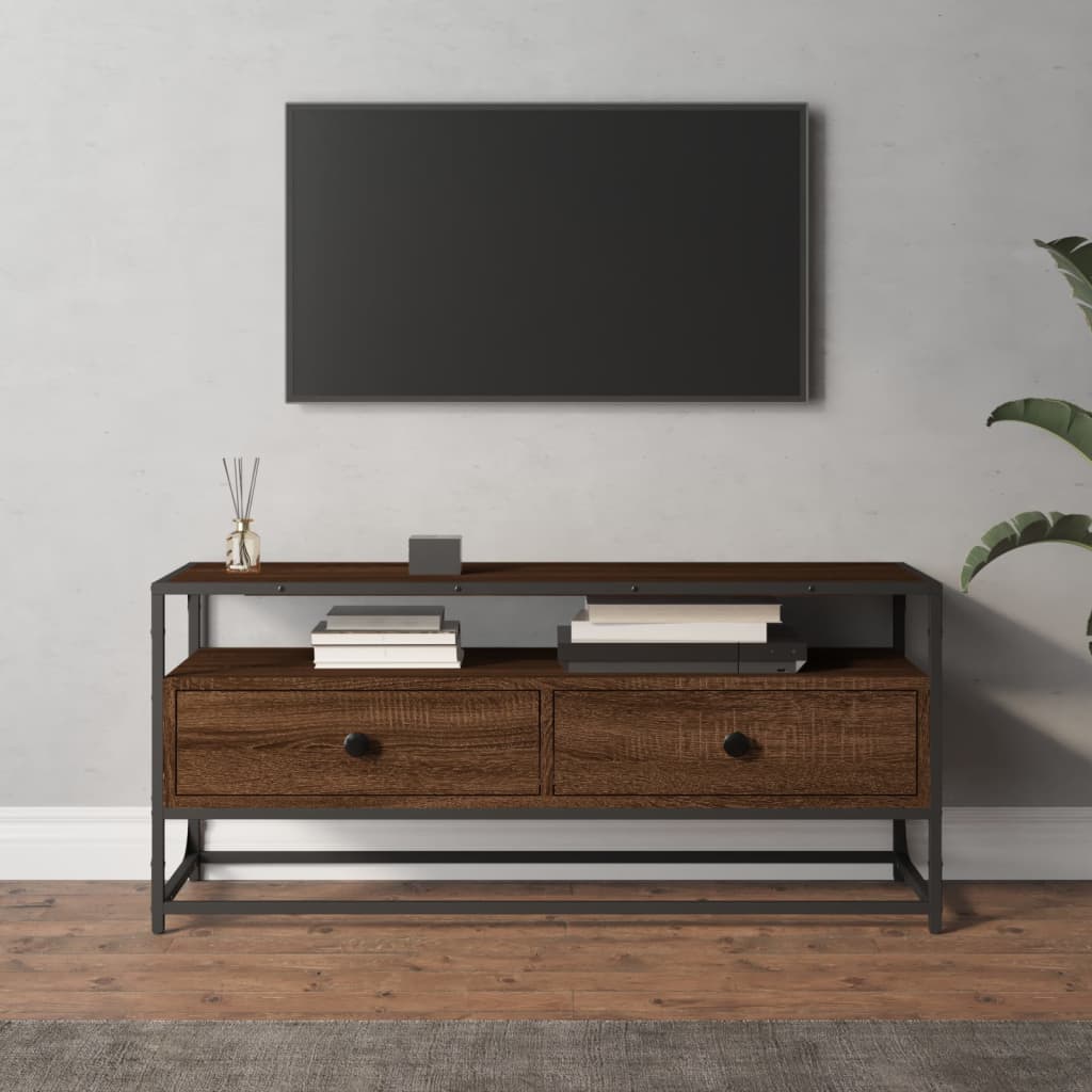 foto del prodotto mobile porta tv rovere marrone 100x35x45cm in legno multistratocod mxl 103004