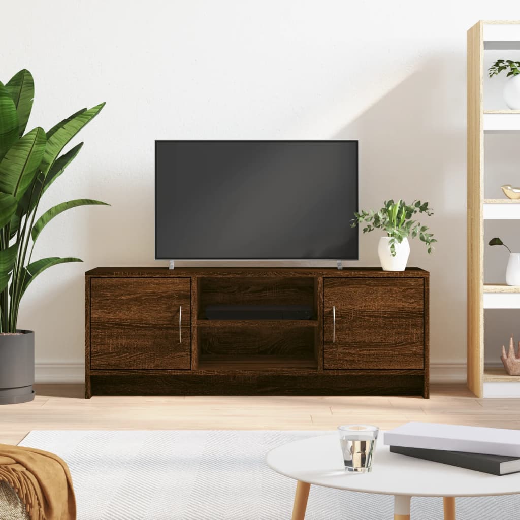 foto del prodotto mobile porta tv rovere marrone 102x30x37,5 cm legno multistratocod mxl 120093