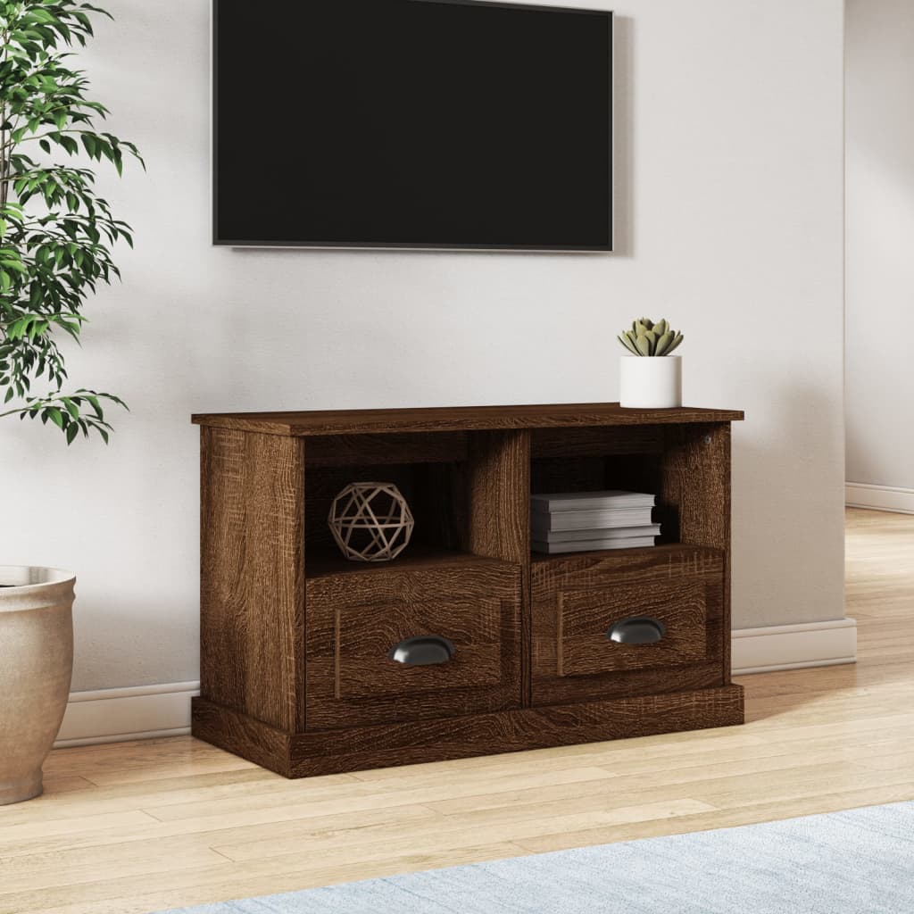 foto del prodotto mobile porta tv rovere marrone 80x35x50 cm in legno multistratocod mxl 105893