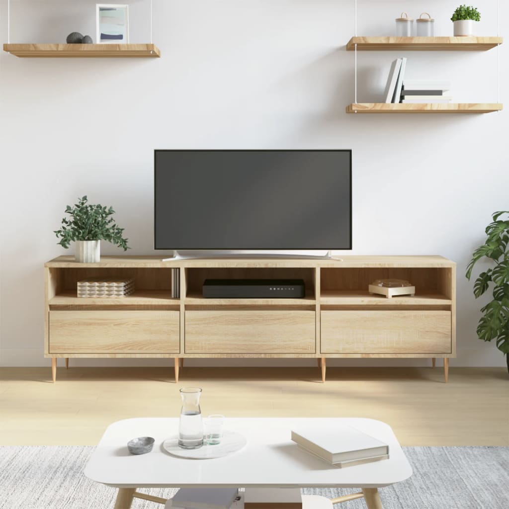 foto del prodotto mobile porta tv rovere sonoma 150x30x44,5 cm legno multistrato
