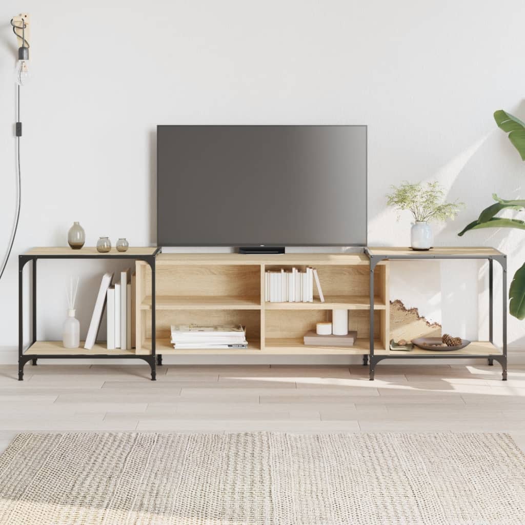 foto del prodotto mobile porta tv rovere sonoma 203x37x50 cm in legno multistratocod mxl 109421