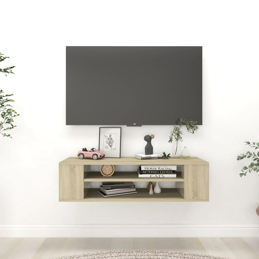 foto del prodotto mobile porta tv sospeso rovere sonoma 100x30x26,5cm truciolato cod mxl 12086