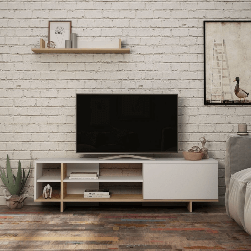 foto del prodotto mobile porta tv stockton bianco rovere effez
