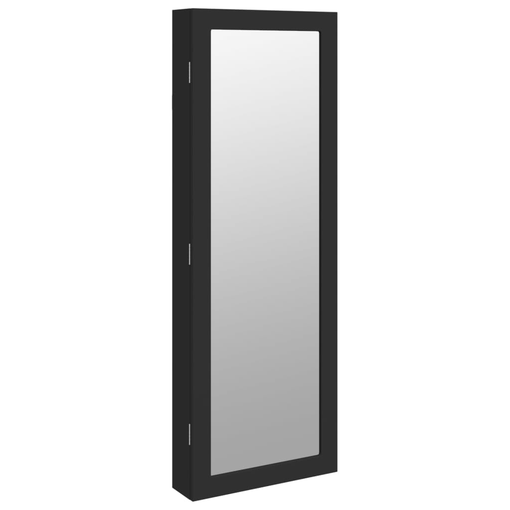 foto del prodotto mobile portagioielli portaoggetti organizer camera da letto guardaroba bagno con specchio e illuminazione led a parete nero 020022823
