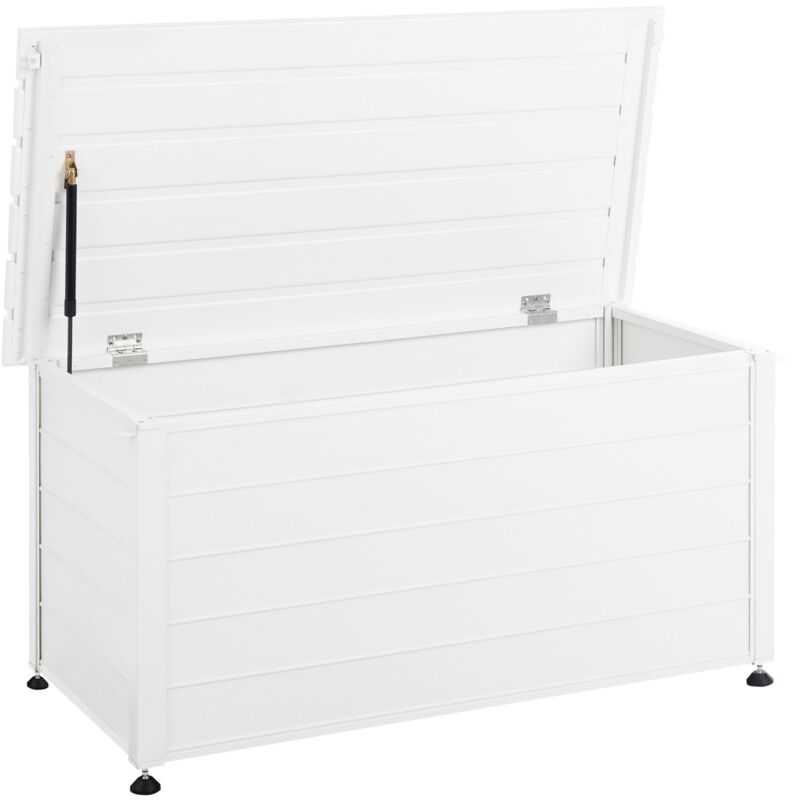 foto del prodotto mobile portaoggetti da giardino alluminio 123x60 cm mobili da giardino portaoggetti bianco campalto