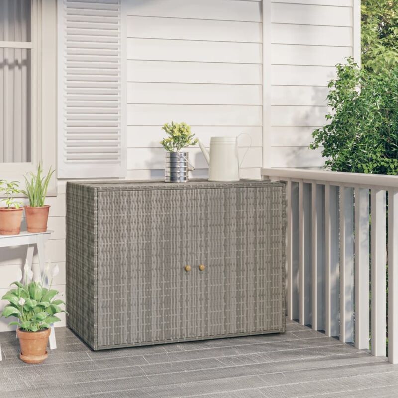 foto del prodotto mobile portaoggetti da giardino grigio 100x55,5x80cm polyrattan vidaxl 255257