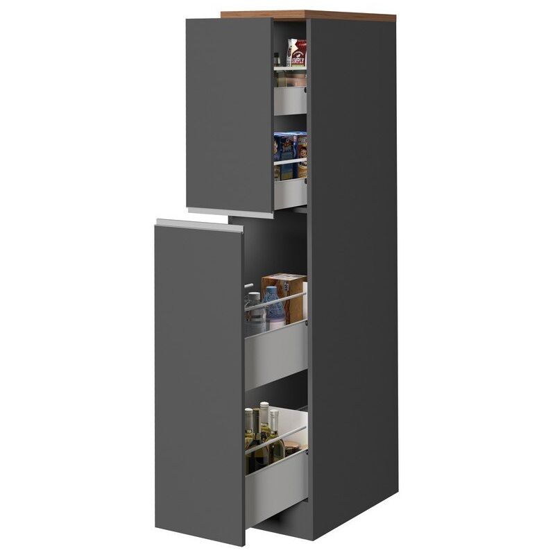 foto del prodotto mobile portaspezie da 2 vani scorrevoli 30x60x164,5cm nautilus colore antracite rovere wotan