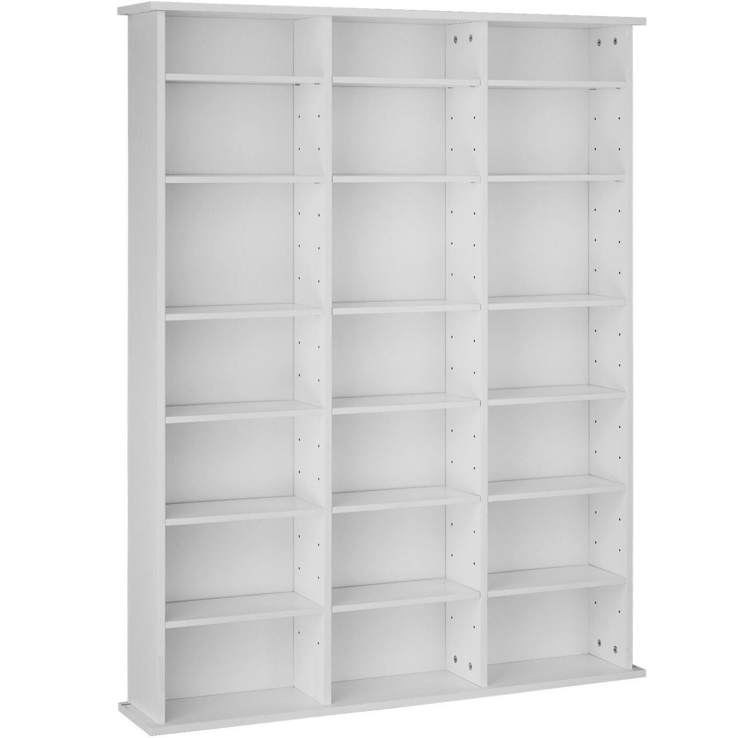 foto del prodotto mobile scaffale libreria porta cd/dvd 136,5 cm bianco 08 0000228