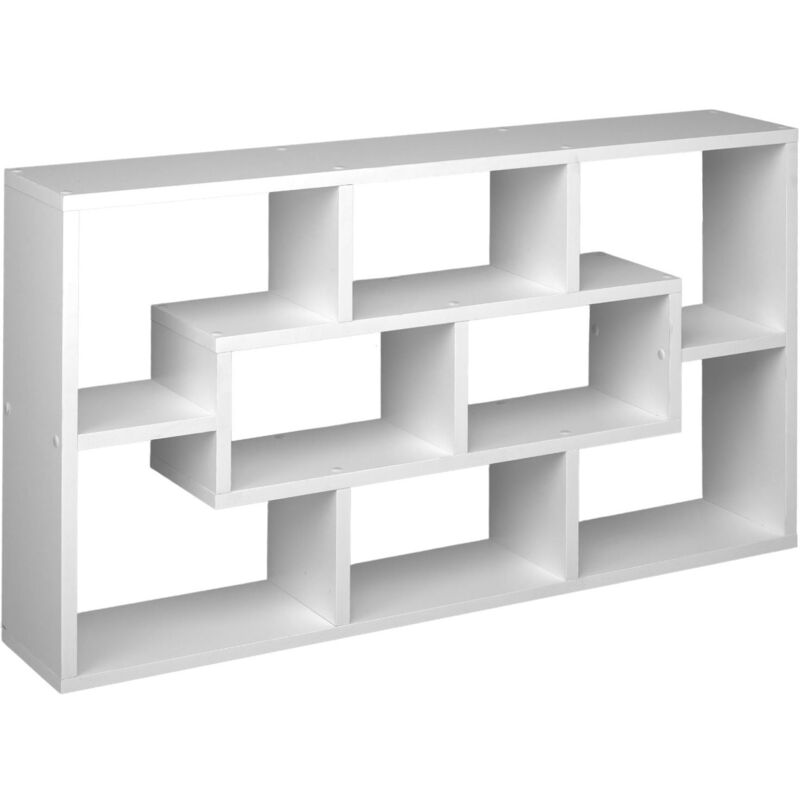 foto del prodotto mobile scaffale portaoggetti libreria da parete 8 scomparti 85 cm bianco