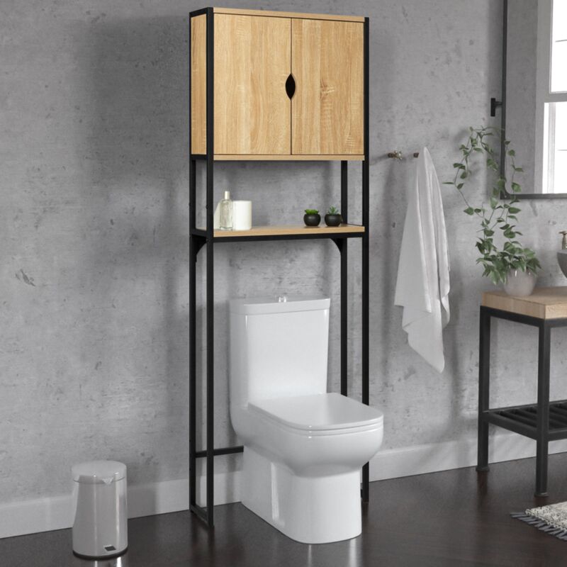 foto del prodotto mobile scaffale sopra wc con armadio detroit design industriale