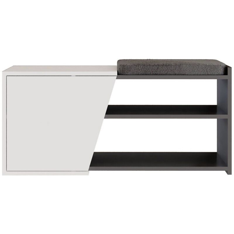 foto del prodotto mobile scarpiera antracite e bianco l104,6 cm fiona bench