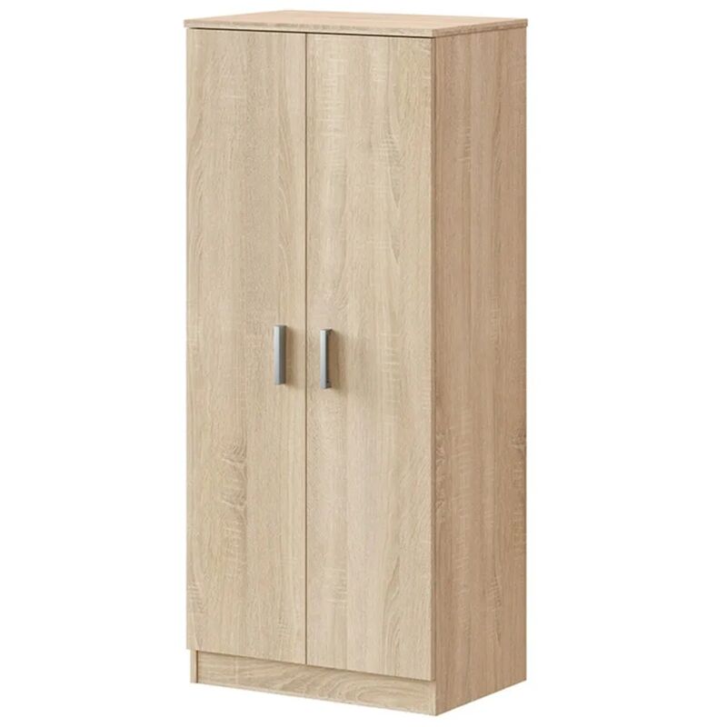 foto del prodotto mobile scarpiera h 180 cm in legno rovere canadese con ante e ripiani regolabili