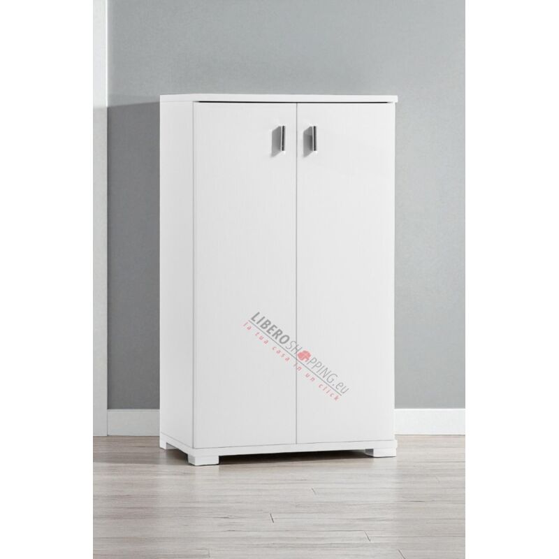 foto del prodotto mobile scarpiera in legno a due ante 53x91h cm bianco frassino