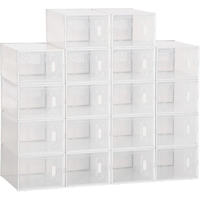 foto del prodotto mobile scarpiera salvaspazio 18 box per scarpe max taglia 43 eu homcom