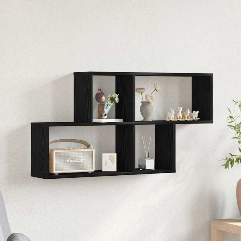 foto del prodotto mobile sospeso in rovere nero 76x15x53 cm realizzato in legno ingegnerizzato vidaxl