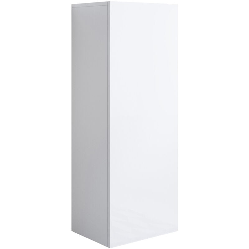 foto del prodotto mobile sospeso vetrina soggiorno moderno salotto vetrinetta pensile 40x126x28cm modello luke v1 bianco lucido