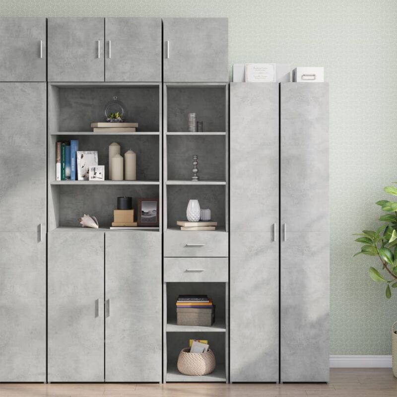 foto del prodotto mobile sottile grigio cemento 40x42,5x225 cm in truciolato vidaxl