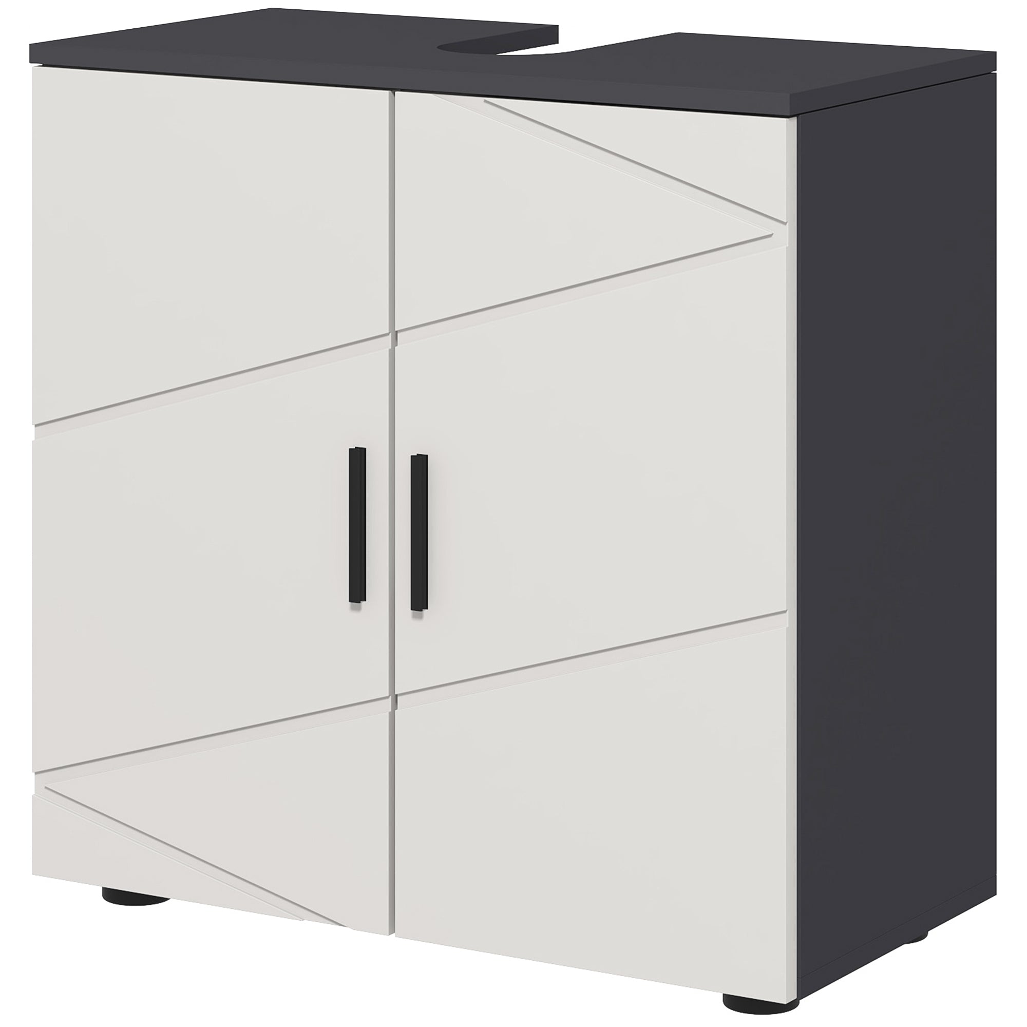foto del prodotto mobile sotto lavabo bagno 2 ante 60x30x60 cm in legno grigio
