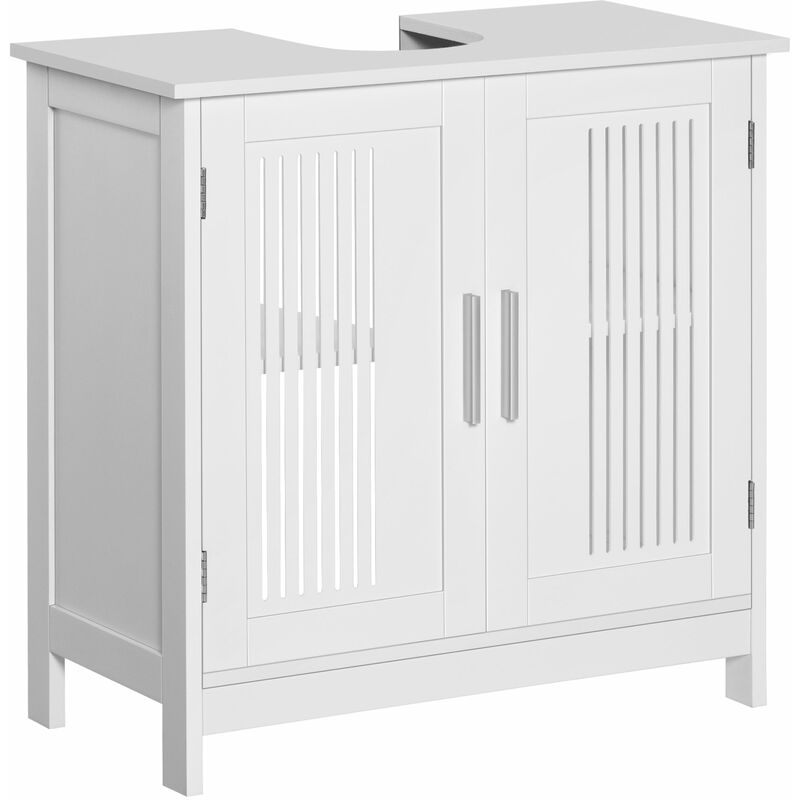 foto del prodotto mobile sotto lavabo bagno 2 ante 60x30x60 cm in mdf bianco