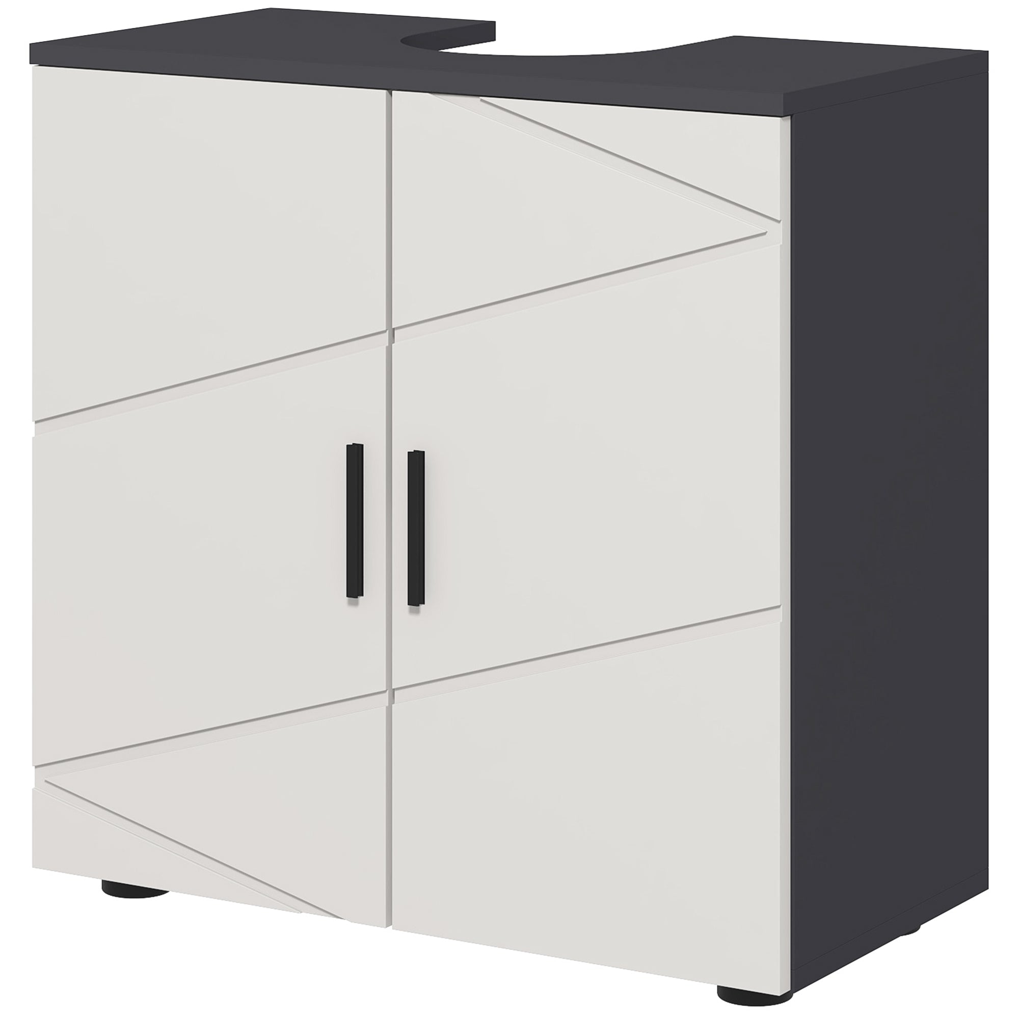 foto del prodotto mobile sotto lavabo bagno per piedistallo 60x30x60 cm in legno truciolare grigio