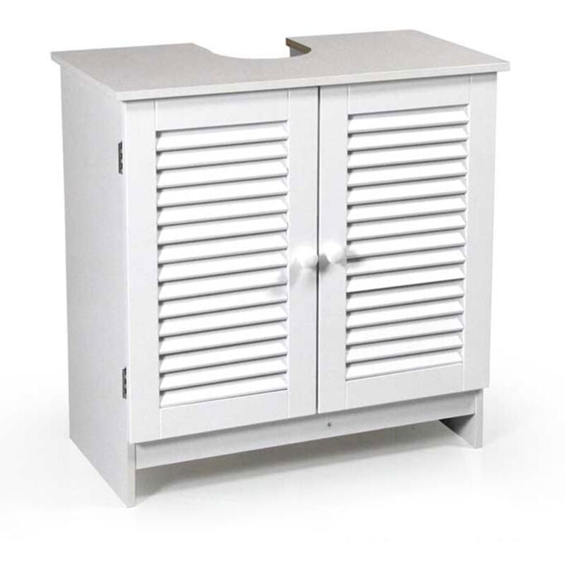 foto del prodotto mobile sotto lavabo in legno 60 x 30 x 59 cm in colore bianco