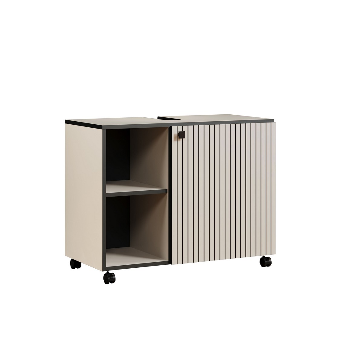 foto del prodotto mobile sotto lavabo pure, grigio, truciolare melaminico, 80x64x42 cm, epikasa