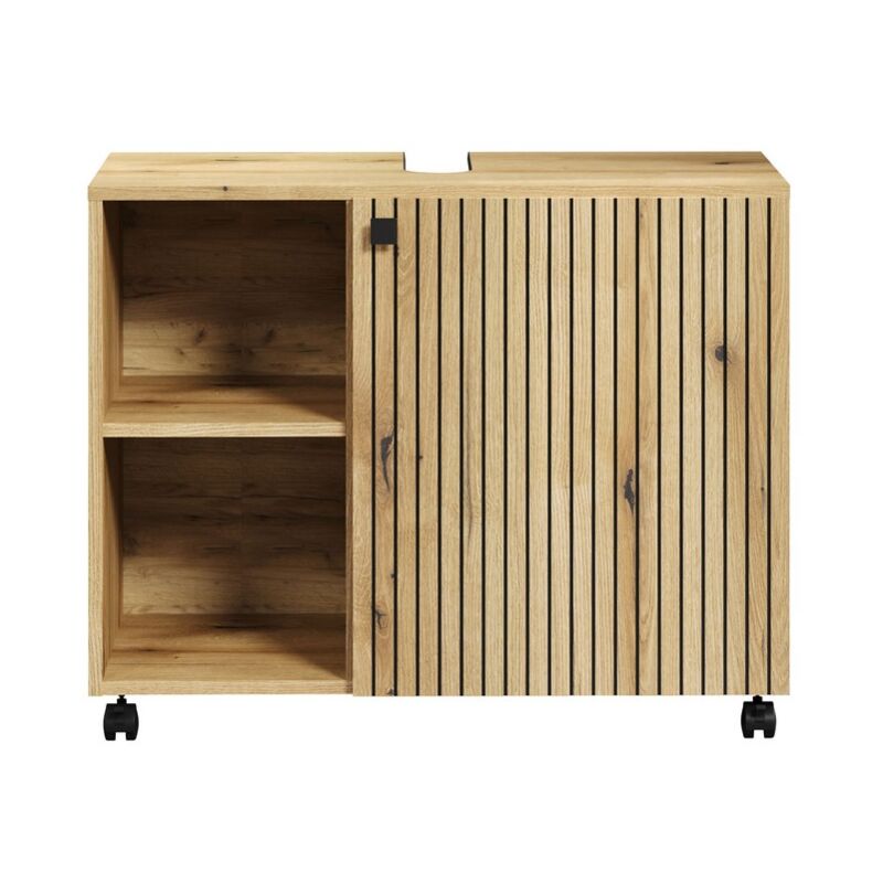 foto del prodotto mobile sotto lavabo pure, truciolare melaminico, marrone, 80x64x42 cm