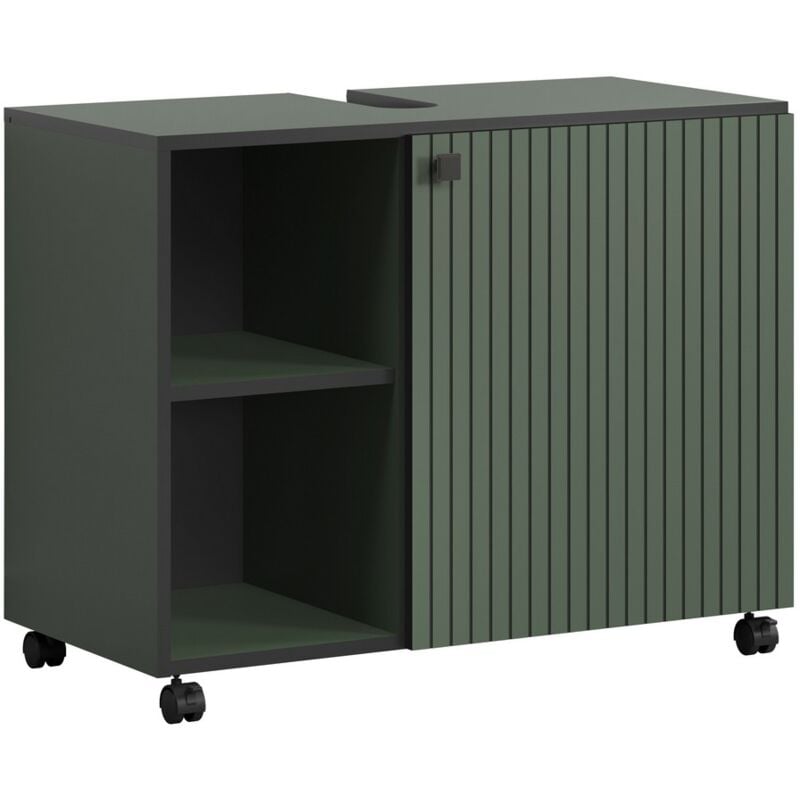 foto del prodotto mobile sotto lavabo pure, truciolare melaminico, verde, 80x64x42 cm