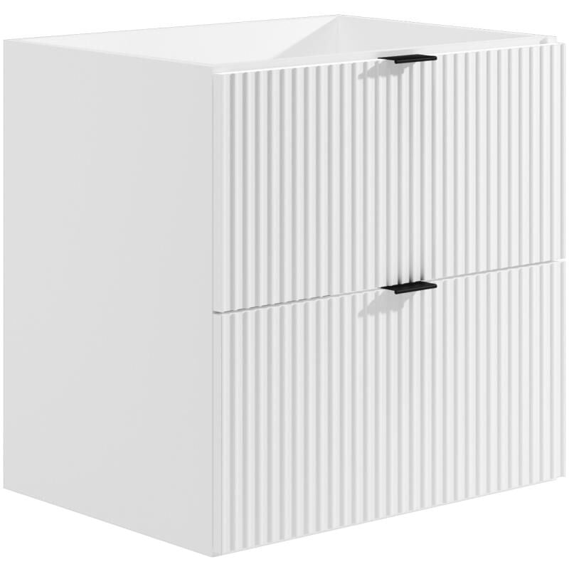 foto del prodotto mobile sotto lavabo sospeso a righe 60 cm bianco opaco zevini