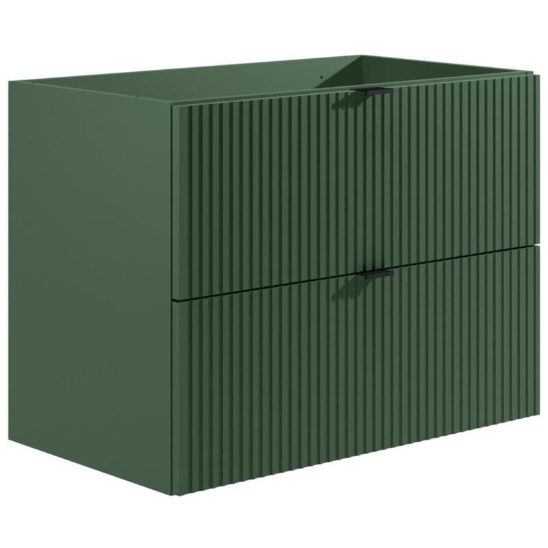 foto del prodotto mobile sotto lavabo sospeso a righe 80 cm verde opaco zevini