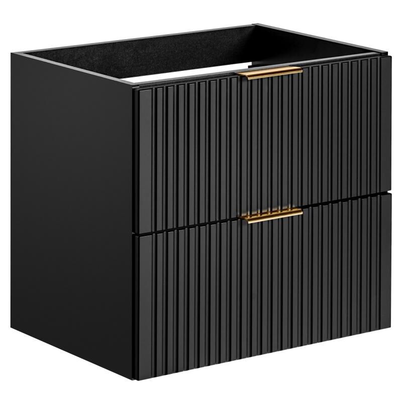 foto del prodotto mobile sotto lavabo sospeso a righe l60 cm nero zevara