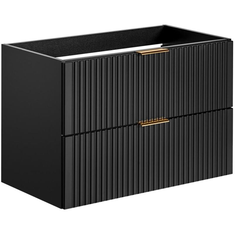 foto del prodotto mobile sotto lavabo sospeso a righe l80 cm nero zevara