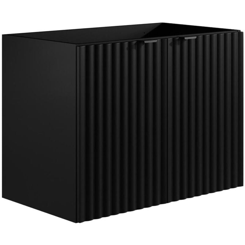 foto del prodotto mobile sotto lavabo sospeso a righe l80 cm nero zilga