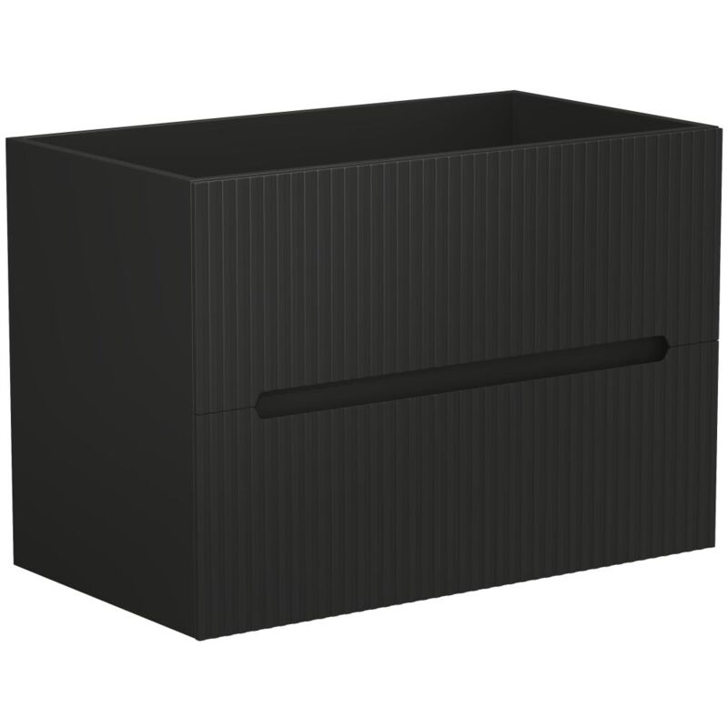 foto del prodotto mobile sotto lavabo sospeso scanalato 80 cm nero pavani