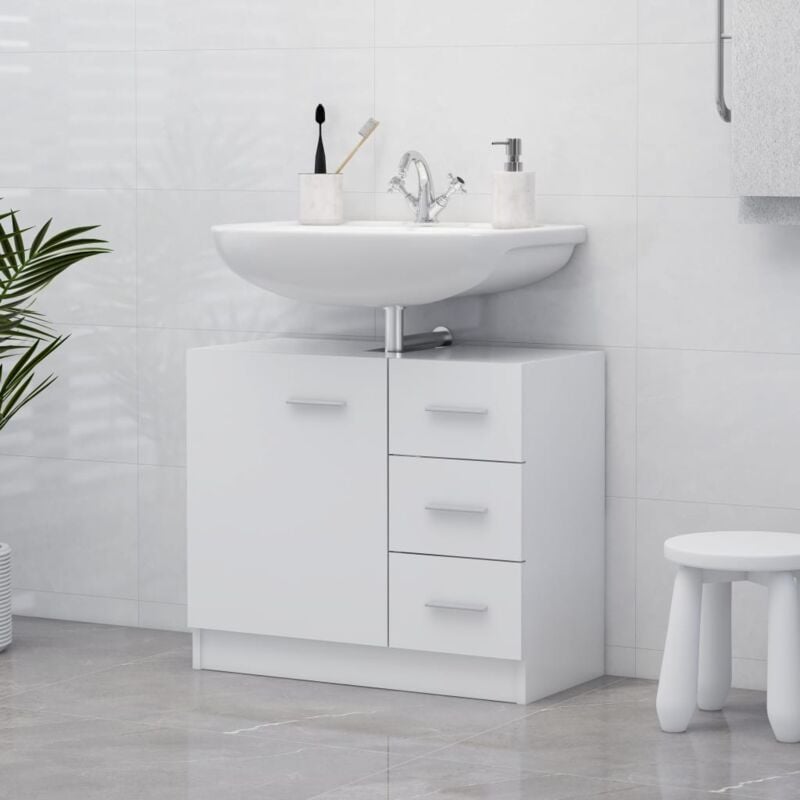 foto del prodotto mobile sottolavabo armadietto da bagno sotto lavello credenza sottolavabo bianco 63x30x54 cm in multistrato xzz536848 bonnevie