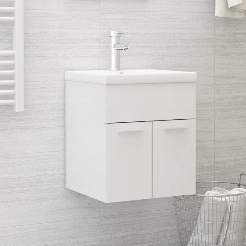 foto del prodotto mobile sottolavabo bianco lucido 41x38,5x46cm legno multistrato - vidaxl