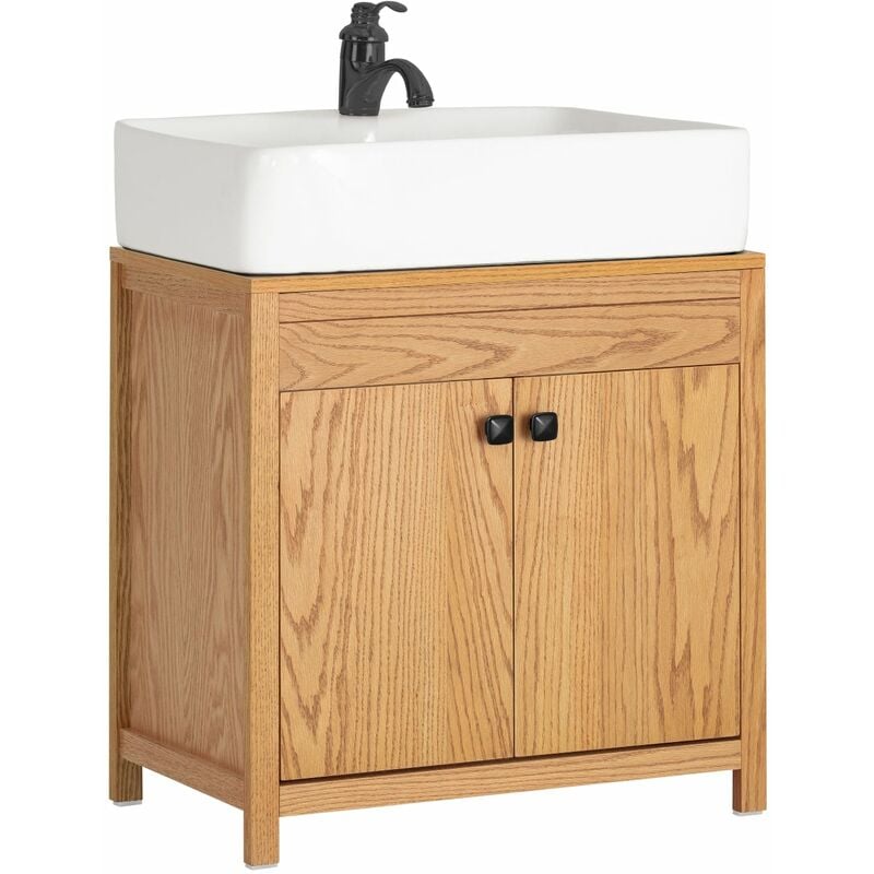 foto del prodotto mobile sottolavabo con 2 ante mobile bagno mobiletto per lavandino senza lavandino 60x35x60cm bzr98 n naturale sobuy