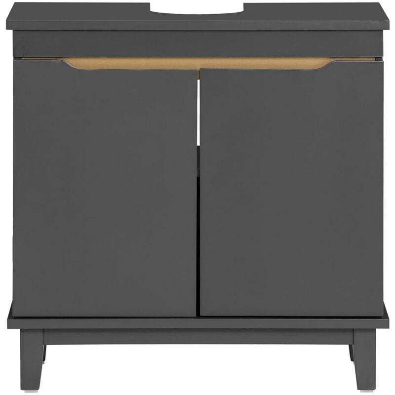 foto del prodotto mobile sottolavabo con 2 ante senza lavandino mobile mobiletto per lavandino bagno grigio, 60x30x59cm, bzr113 dg sobuy