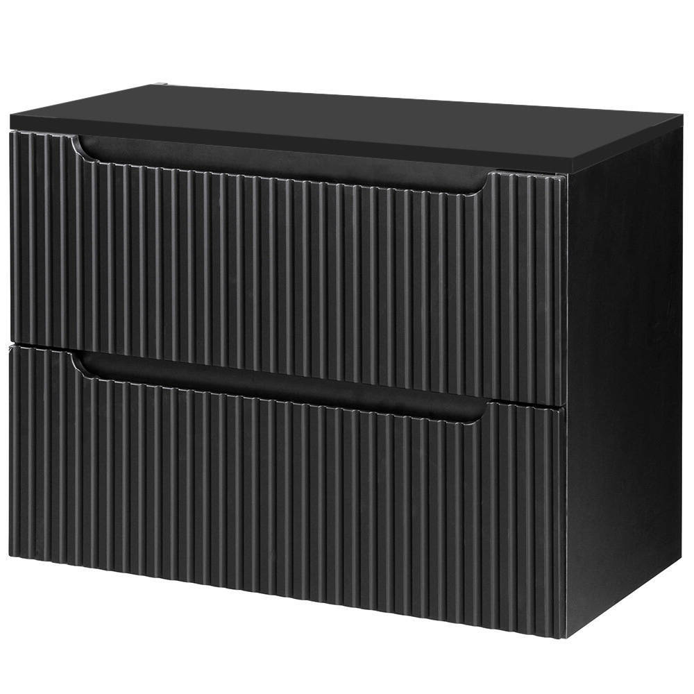 foto del prodotto mobile sottolavabo da parete newport con 2 cassetti 80 x 60 x 40 cm - nero en.casa