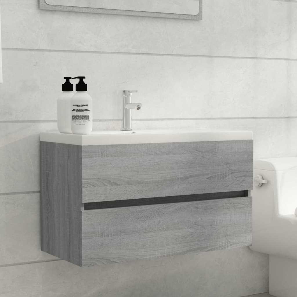foto del prodotto mobile sottolavabo grigio sonoma 80x38,5x45cm legno multistrato