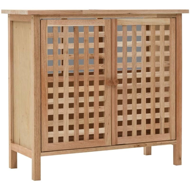 foto del prodotto mobile sottolavabo in legno massello di noce 66x29x61 cm vidaxl