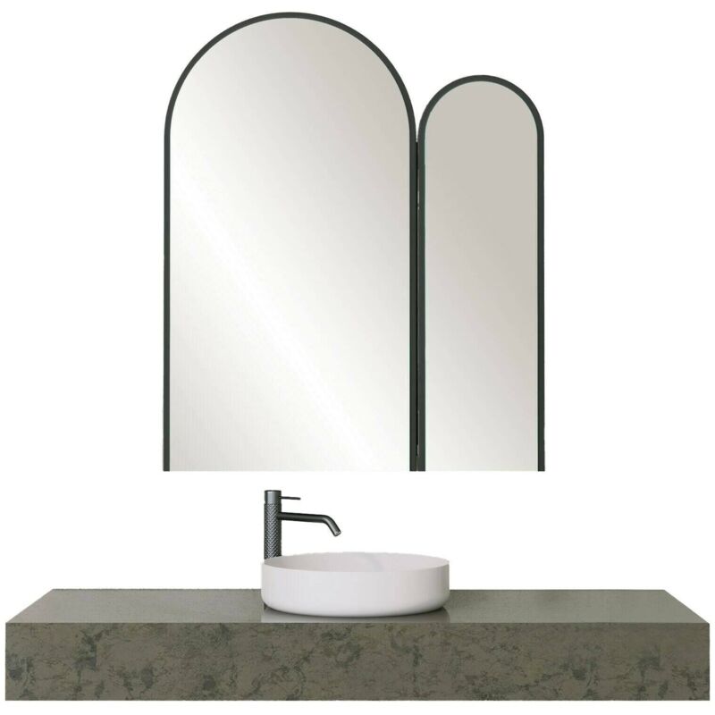 foto del prodotto mobile sottolavabo paramaribo, mobiletto da bagno, contenitore porta lavabo, armadio per lavandino, 50x12h45 cm, nero dmora